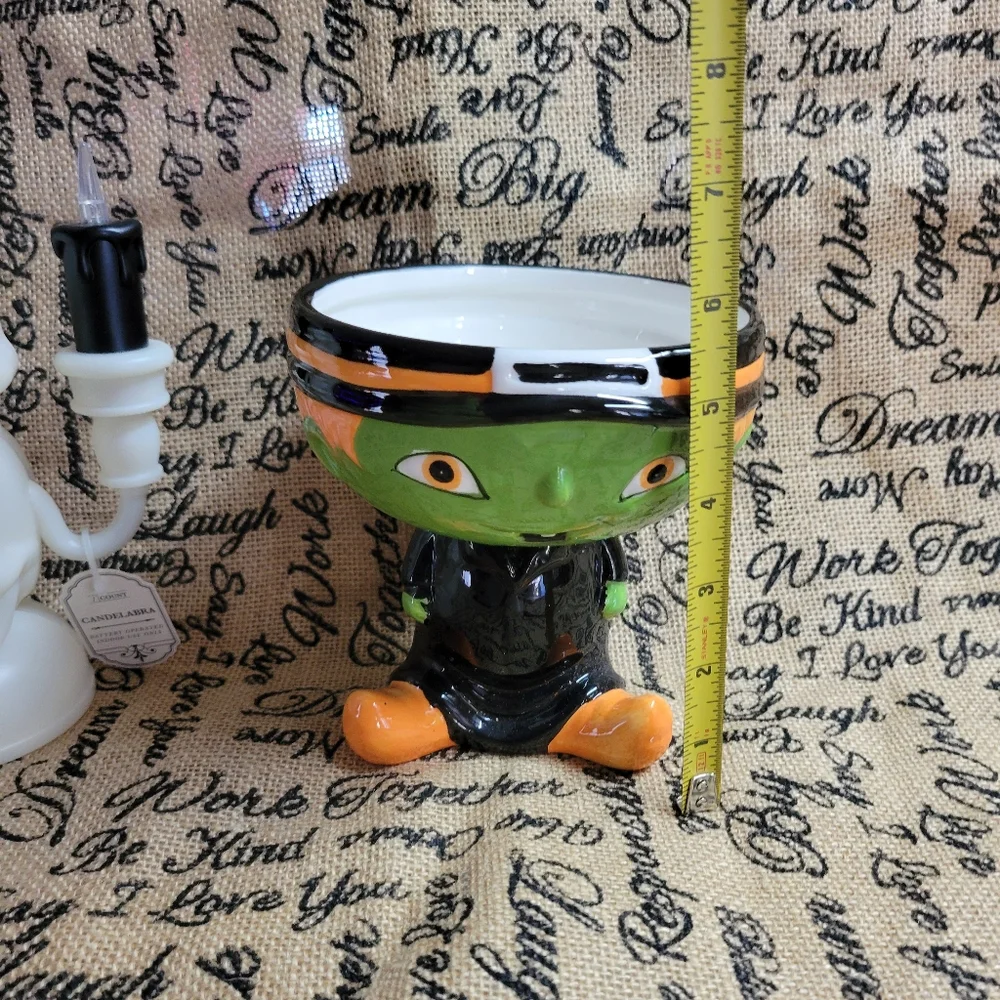 Halloween decorations candy dish & candelabra